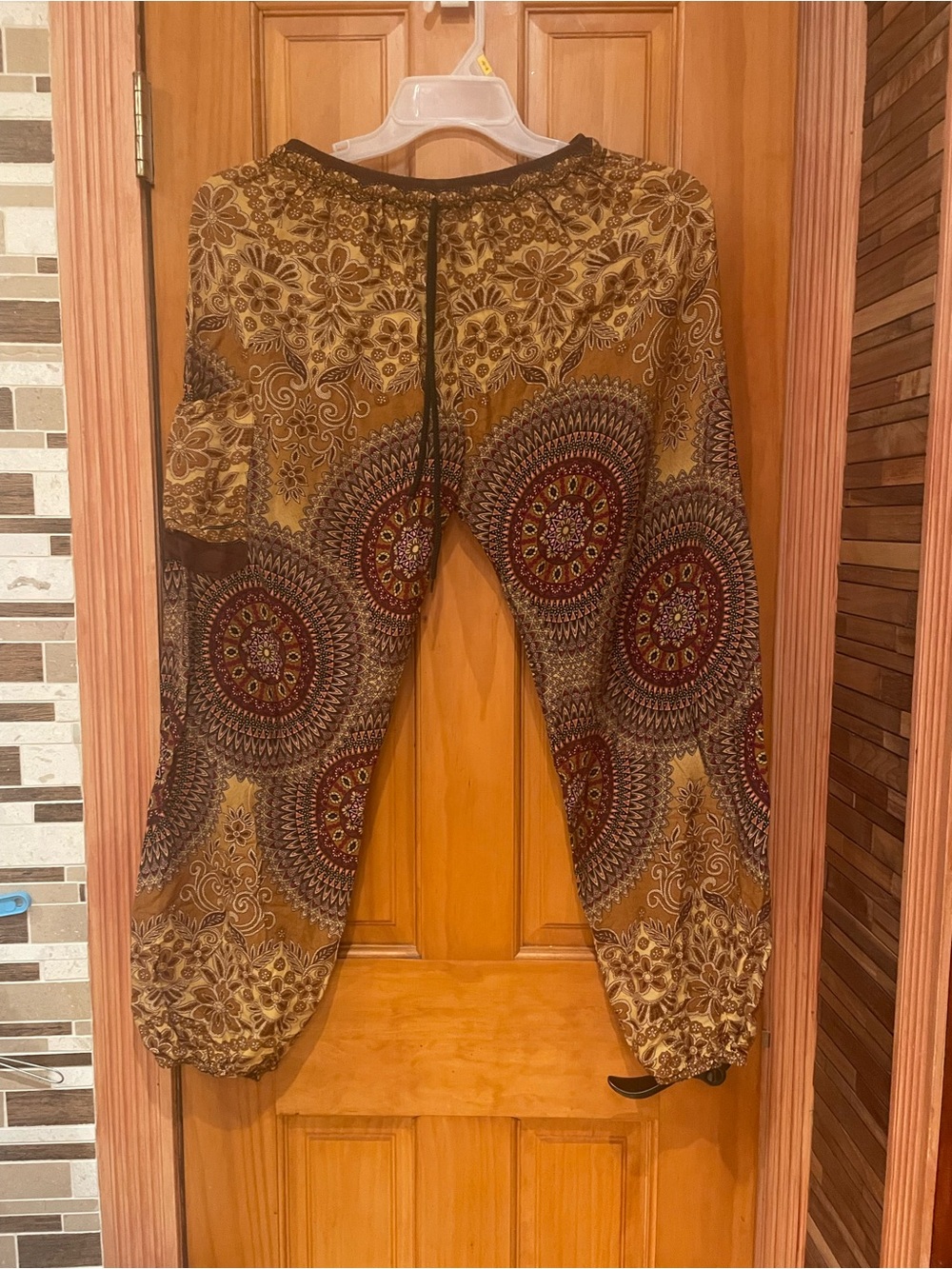 EARTHBOUND Mustard Brown Printed Harem Jumpsuit